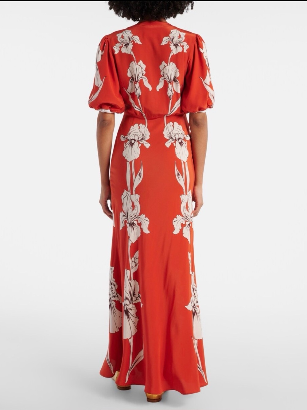 La DoubleJ Marlene Iris Placée Silk Orange Maxi Dress in Medium - Picture 4 of 15